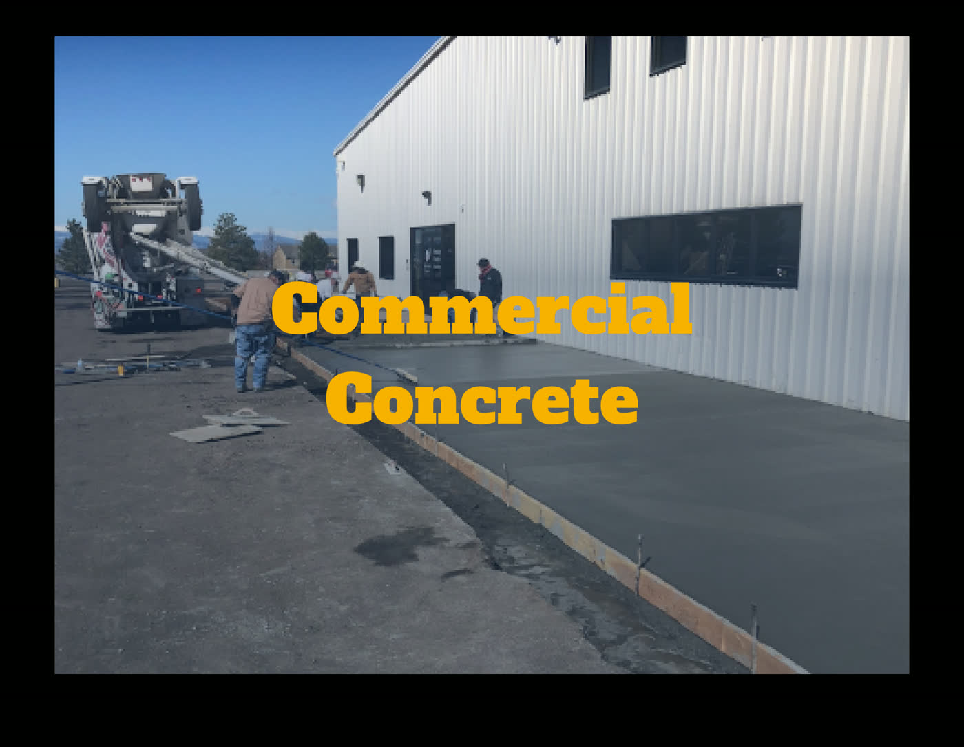 Commercial concrete pour outside a warehouse