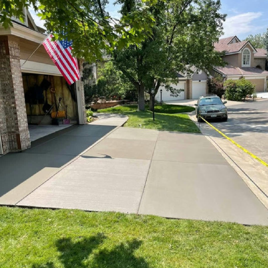 New concrete driveway