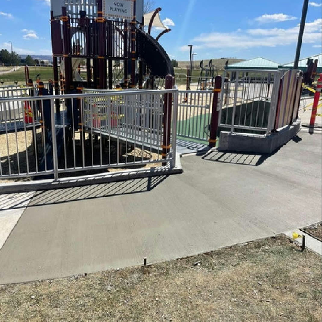 Concrete flatwork at a playground